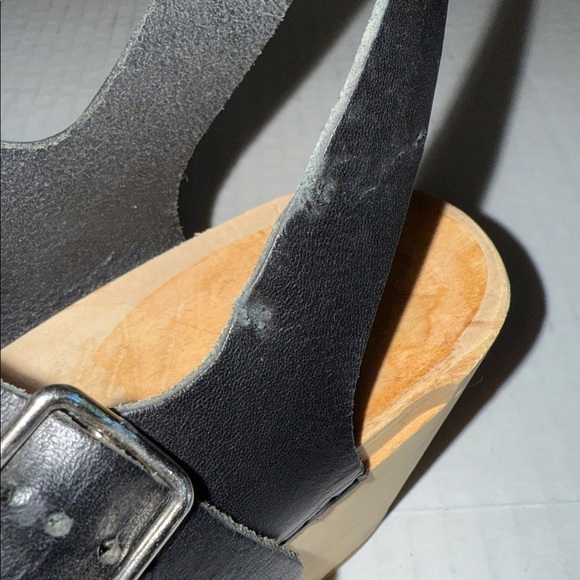 Swedish Hasbeens Black Woven Sandal Clogs - Picture 11 of 15